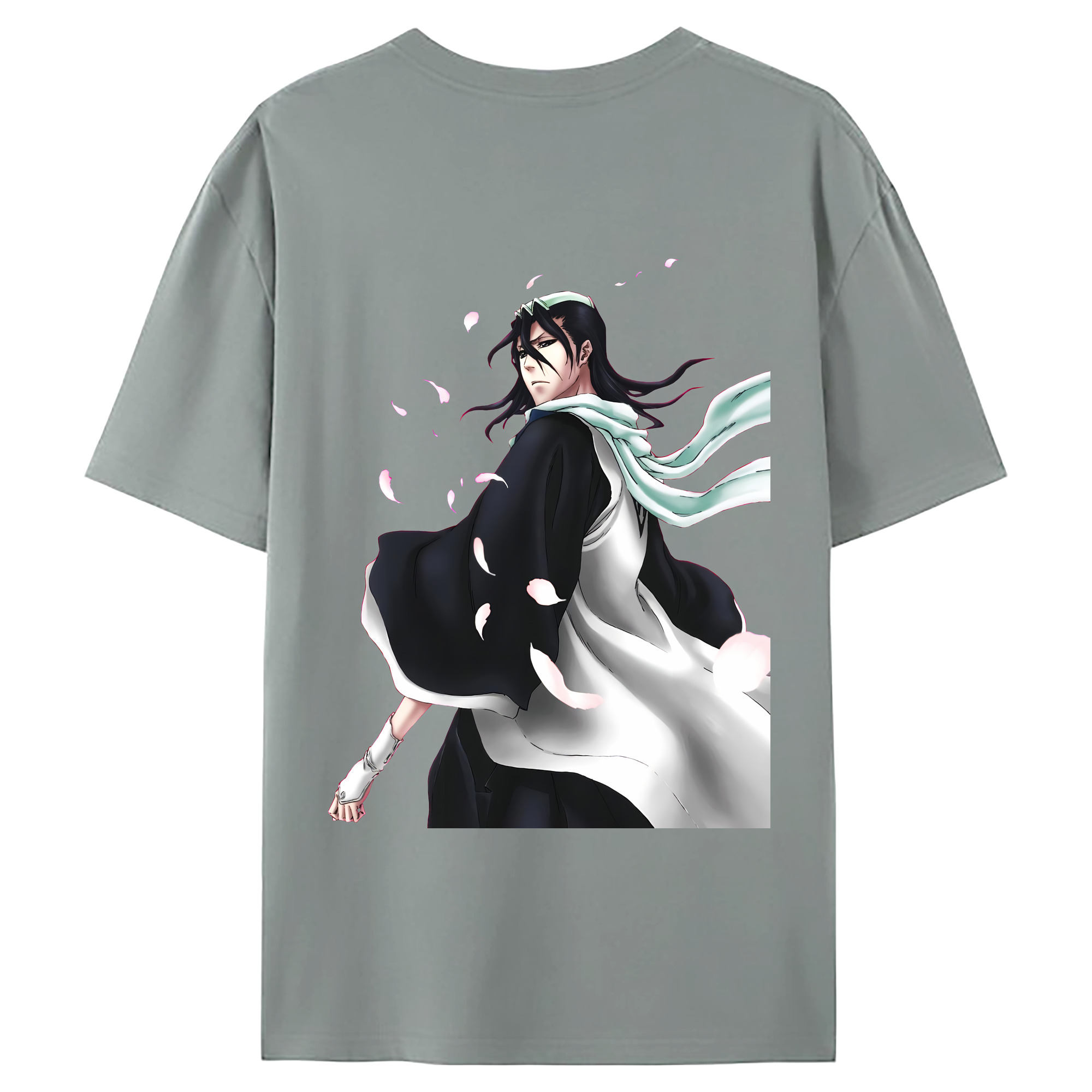 （画像用） ブリーチ くちき びゃくや BLEACH Kuchiki Byakuya 綿100％ メンズ半袖Tシャツ（バックプリント） 通気性